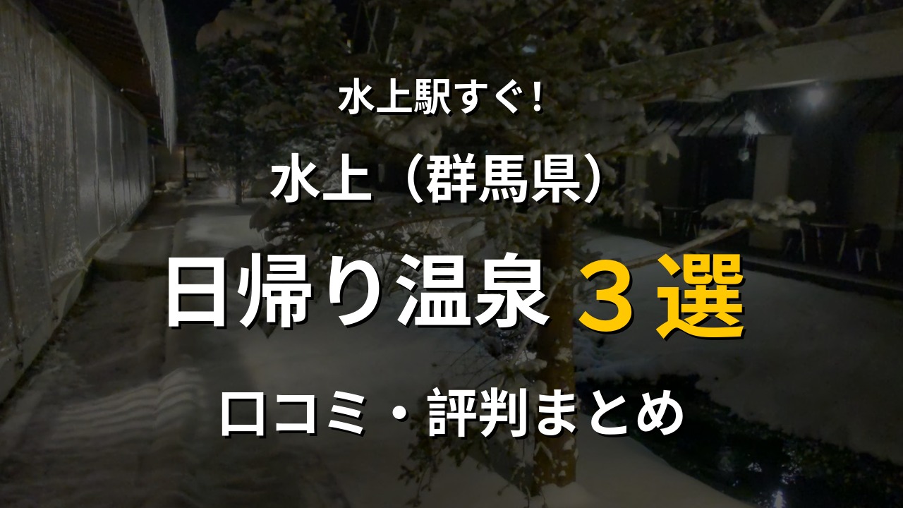 水上駅近く 日帰り温泉3選