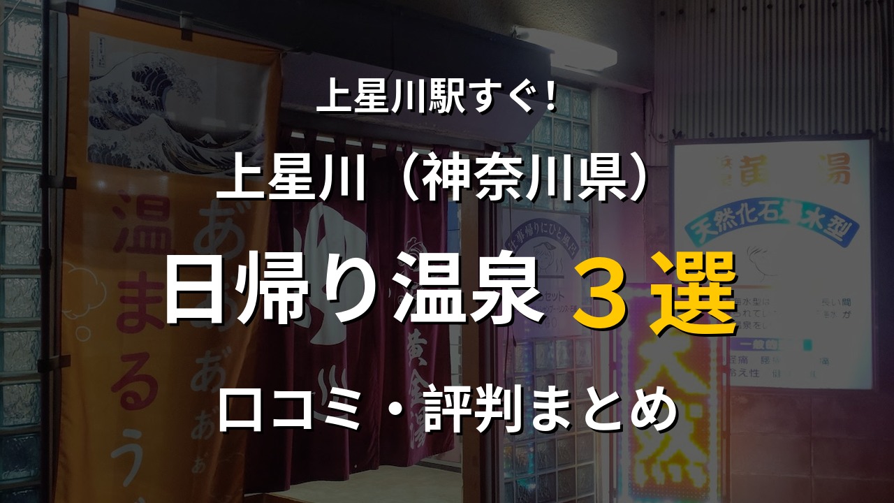 上星川駅近く 日帰り温泉3選