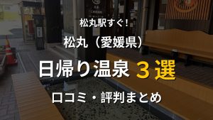 松丸駅近く 日帰り温泉3選